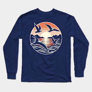 Seagulls over the sea Long Sleeve T-Shirt